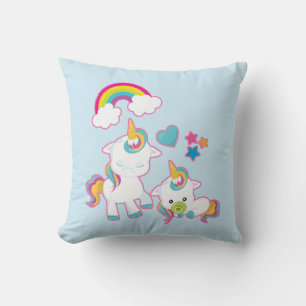 Coussin Cute White Unicorns Magical Mama & Baby