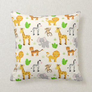 Coussin Cute Wild Safari Animal moderne Enfants Motif