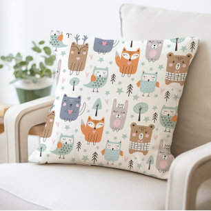 Coussin Cute Woodland Animaux Coussin, Baby shower Cadeau