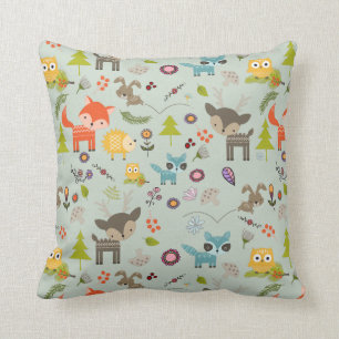 Coussin Cute Woodland Créatures Motif animal