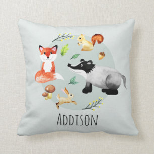 Coussin Cute Woodland Forest Animaux Nom Fox Kids
