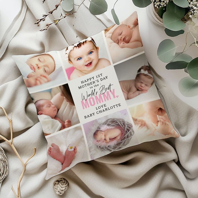 Coussin Cute 'Worlds Best Mommy' 1ère fête des mères Keeps (Créateur téléchargé)