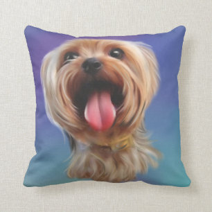 Coussin Cute Yorkie Yorkshire Terrier Art numérique