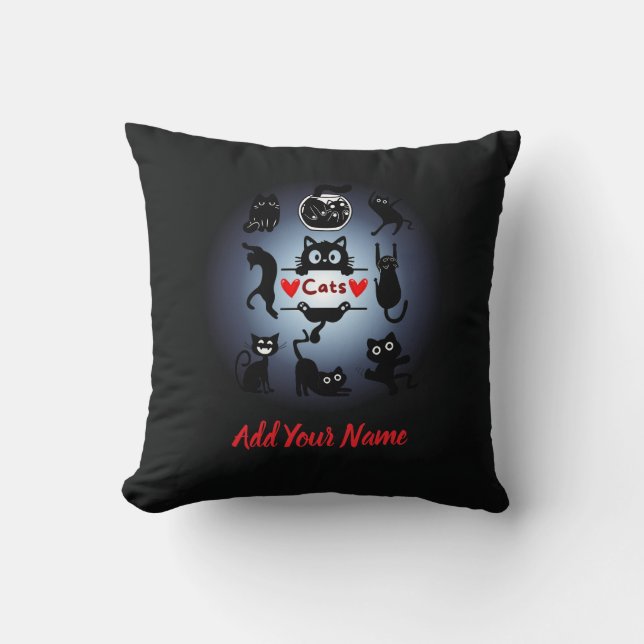 Coussin Cutes Cats Throw Pillow (Recto)