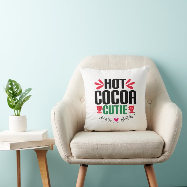 Coussin Cutie de cacao chaud - Noël charmant (Chaise)