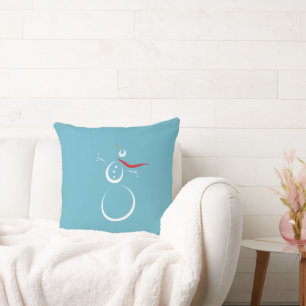 Coussin Cyan d'hiver Cute Snowman