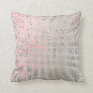 Coussin Cyber numérique en argent blanc Ombre blanc rose 