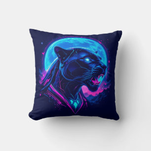 Coussin Cyberpunk Neon Black Panther