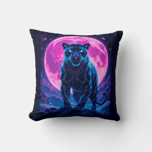 Coussin Cyberpunk Neon Black Panther