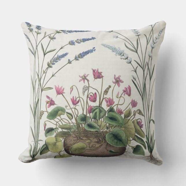 Coussin Cyclamen et lavande : 1.Cyclamen Romanum ; 2.Spica (Recto)