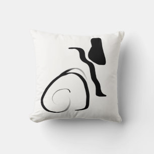 Coussin Cycle de rotation : noir et blanc Abstrait