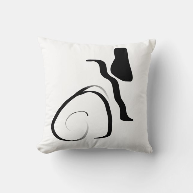 Coussin Cycle de rotation : noir et blanc Abstrait (Recto)