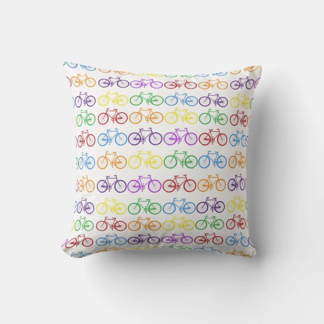 Coussin cycliste arc-en-ciel (Recto)