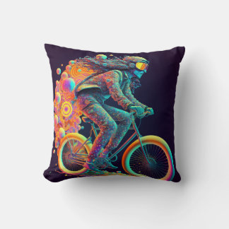 Coussin Cycliste psychédélique, vélo.