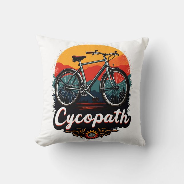 Coussin Cycopaure : Vélo énergétique et soleil couchant Gr (Recto)