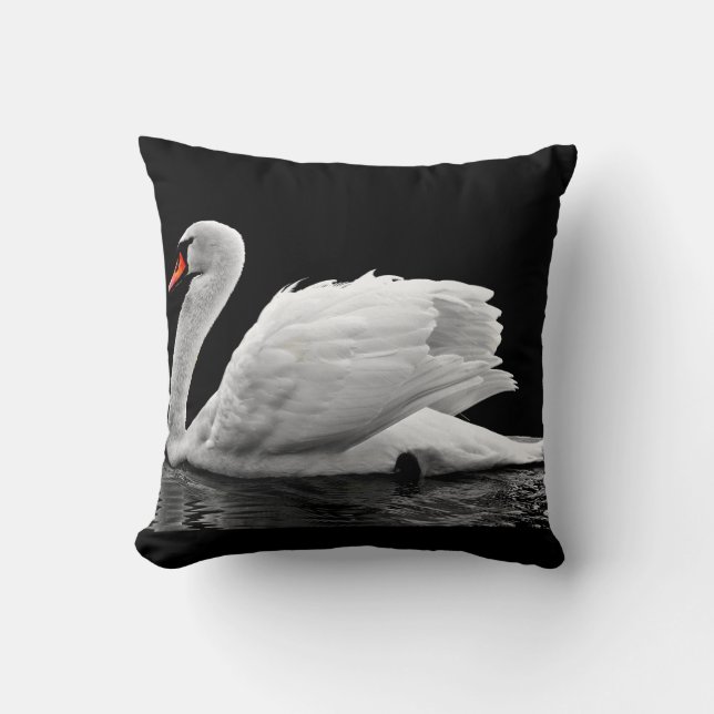 Coussin Cygne blanc sur le lac (Recto)