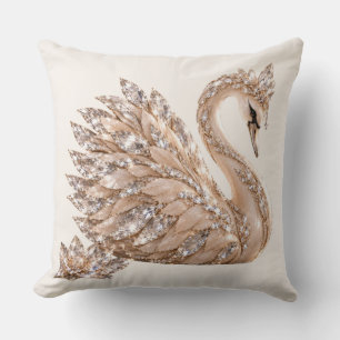 Coussin Cygne de cristal de luxe