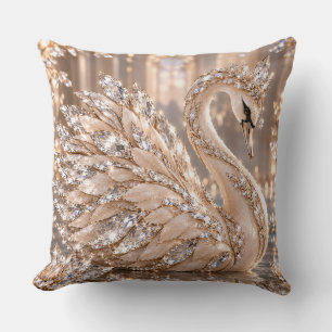 Coussin Cygne de cristal de luxe
