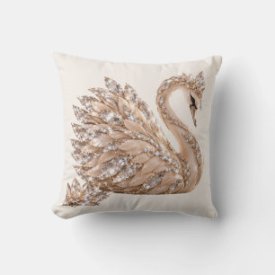 Coussin Cygne de cristal de luxe