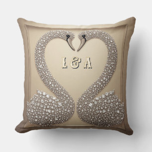 Coussin Cygne de mariage diamant inspiré cristal