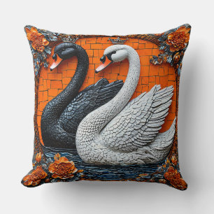 Coussin Cygnes Amoureux dans une Célébration de Mariage en