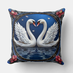 Coussin Cygnes de mariage élégants et contemporains