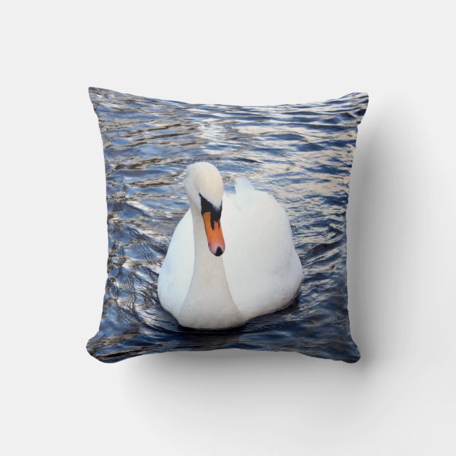 Coussin Cygnes sur l'eau (Recto)