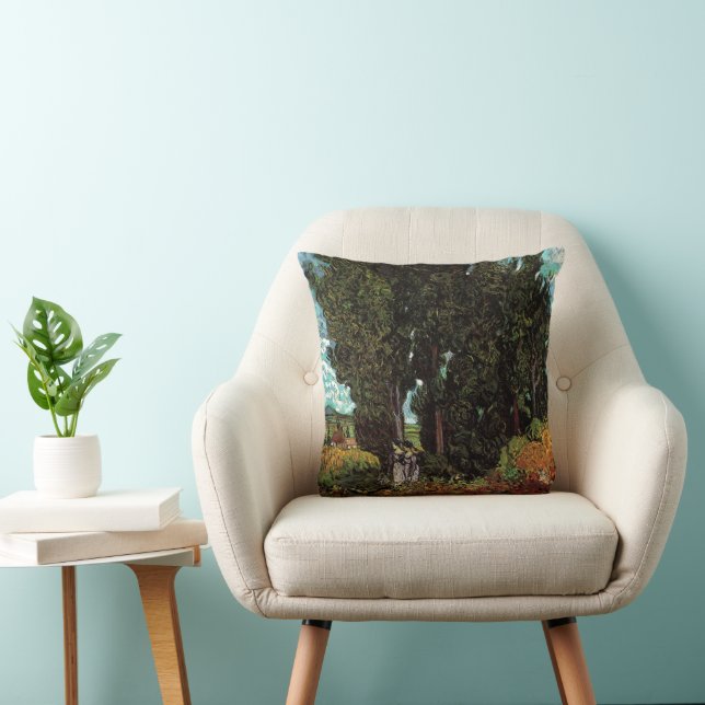 Coussin Cyprès avec figures féminines de Vincent van Gogh (Chaise)