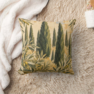 Coussin Cyprès de Toscane vintage oliveraie Méditerranée T