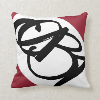 Coussin d'ABA® (noir sur w/red blanc)
