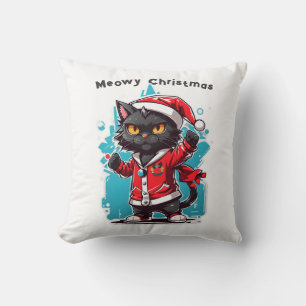 Coussin Dabbing Chat noir : Fêtes de Noël de la moelle