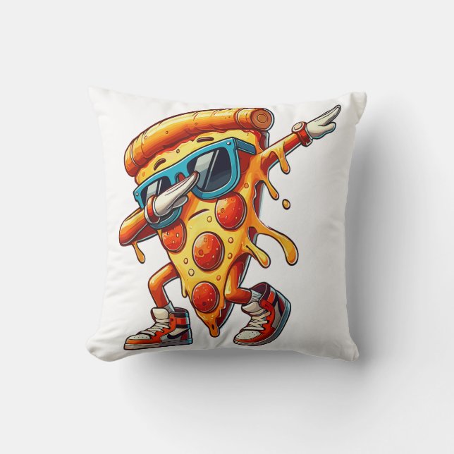 Coussin Dabbing Pizza Slice Fun Graphic Tee for Food Lover (Recto)