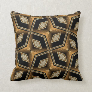 Coussin d'abrégé sur or de noir d'illusion de