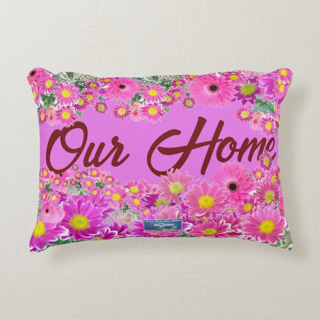 Coussin d'accent 3 (Mélange de fleurs roses)RFPMDe (Devant)