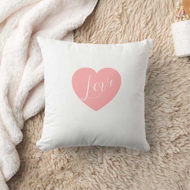Coussin d'accent à cœur blanc doux "Amour" – Roman (Couverture)