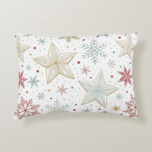 « Coussin d'accent à motif étoile pastel »