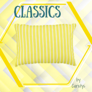 Coussin d'accent à rayures classiques jaune et bla
