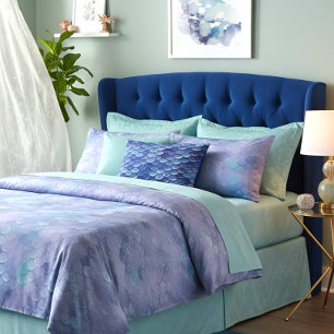 Coussin d'accent bleu Mermaid Scales