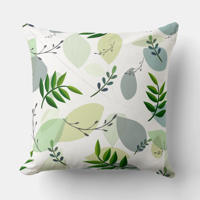 Coussin d'accent - Coussin jeté à motif botanique (Recto)