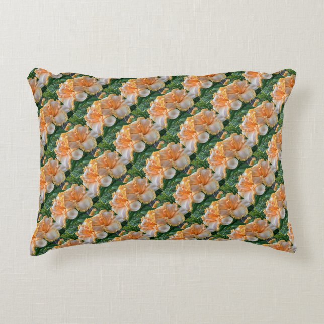 Coussin d'accent Daylily ‘Spacecoast Peach Fringe’ (Devant)