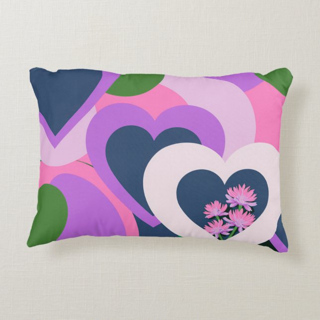 Coussin d'accent de cœur abstrait ludique (Dos)