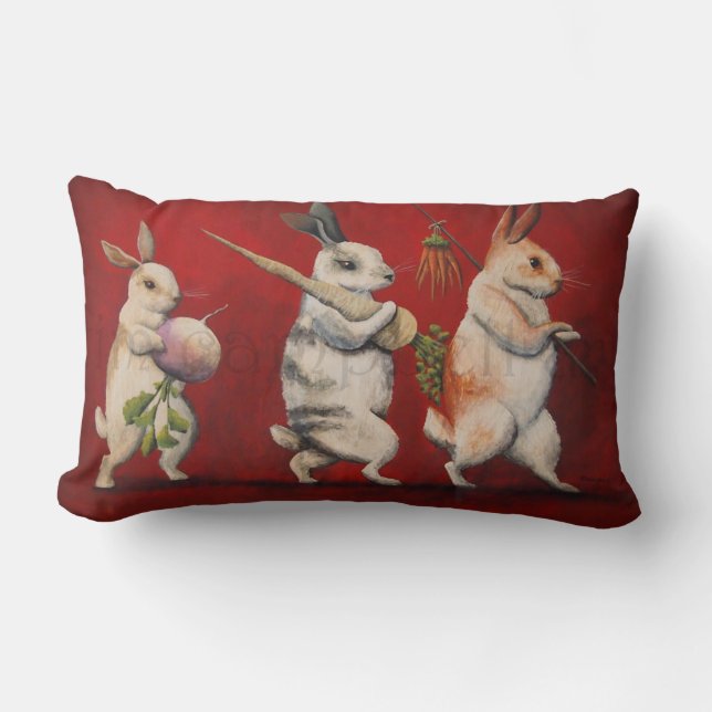 Coussin d'accent de famille de lapin par Tim (Recto)