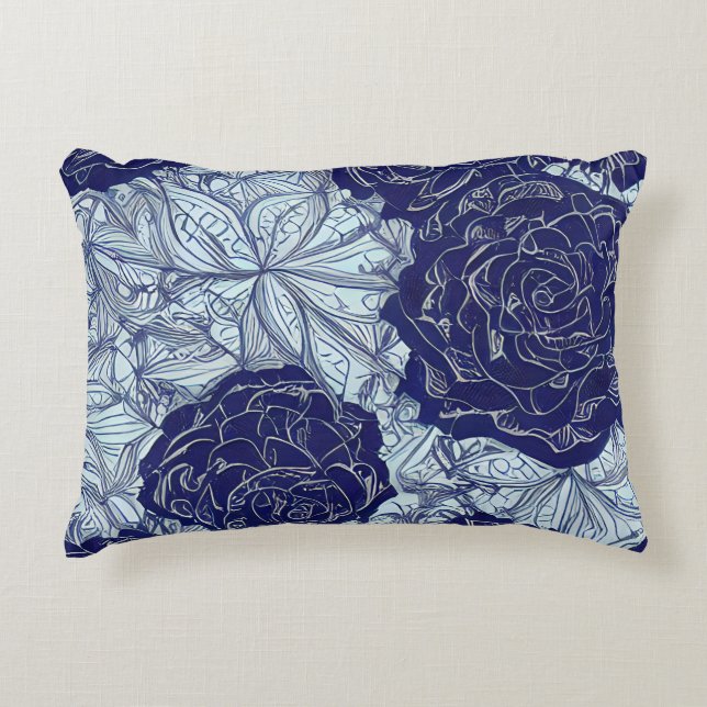 Coussin d'accent de la Botanique Bleue (Devant)