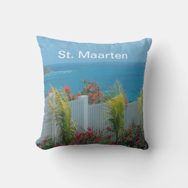 Coussin d'accent de la vue sur l'océan de Saint-Ma (Recto)