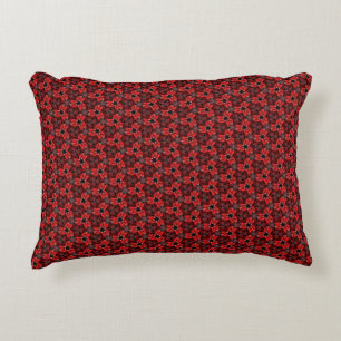 Coussin d'accent de l'exposition Florale rouge et