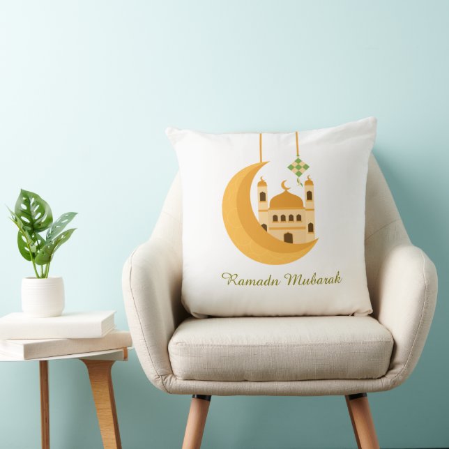 Coussin d'accent de mosquée et de lune de Ramadan  (Chaise)