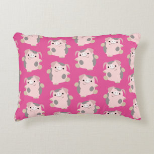 Coussin d'accent de motif de répétition de porc de