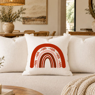 Coussin d'accent de Noël arc-en-ciel Bohème Cozy
