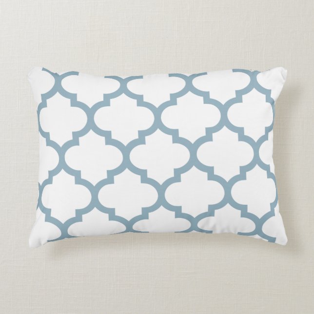 Coussin d'accent de Quatrefoil Ogee - bleu bleu (Devant)