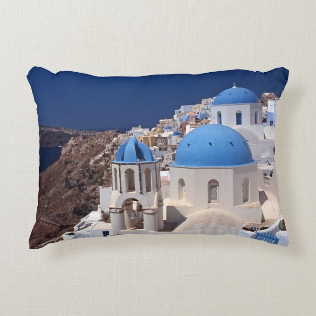 Coussin d'accent de Santorin Grèce (Devant)